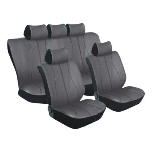 11Pc Elegance Seat Cover Set Grey/Black