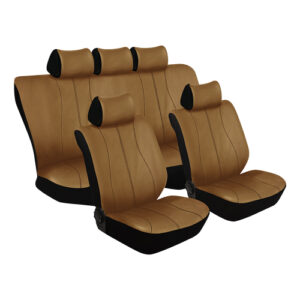 11Pc Elegance Seat Cover Set Tan/Black