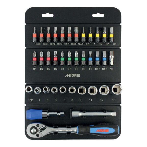 MidasPro 37 Piece 1/4" Drive Socket and Bit Set