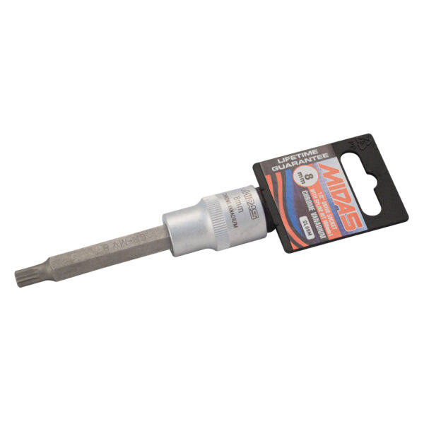 MidasPro 8mm Spline Bit Socket 100mm Long