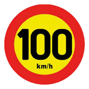 Autogear Speed Warning Sign 100km 19cm Sticker