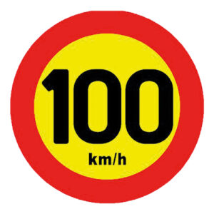 Autogear Speed Warning Sign 100km 14cm Sticker
