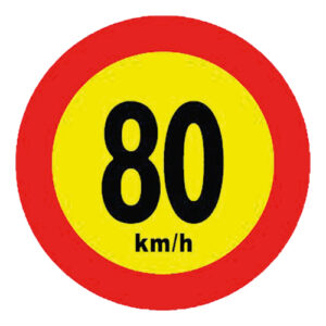 Autogear Speed Warning Sign 80km 19cm Sticker