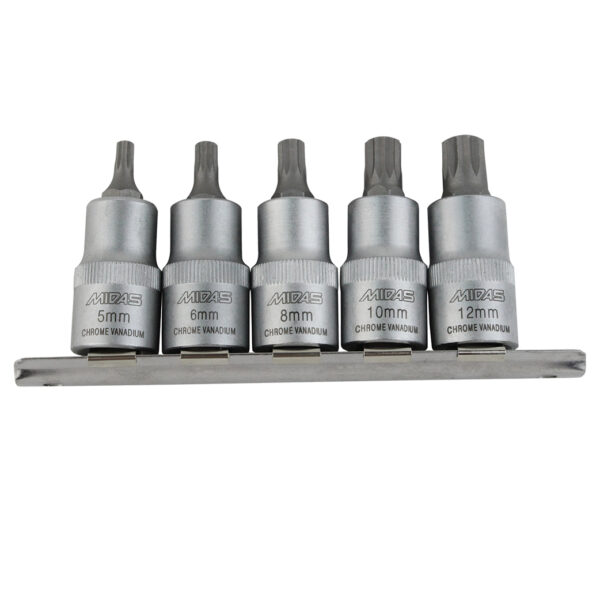 MidasPro 5 Piece Spline Socket Set 5mm Long 6/8/10/12/14