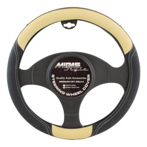 Autogear - X Medium Steering Wheel Cover Black / Tan