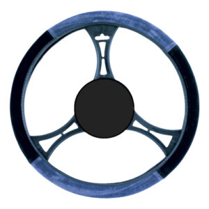 Autogear Steering Wheel Cover Velour Black / Blue - M