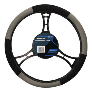 Autogear Steering Wheel Cover Velour Black / Grey - M