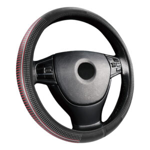 Autogear 38cm Red Stitch Steering Wheel Cover