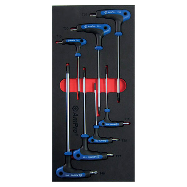 Ampro 7 Piece T-Handle Tamper Proof P Star Key Wrench Set FT