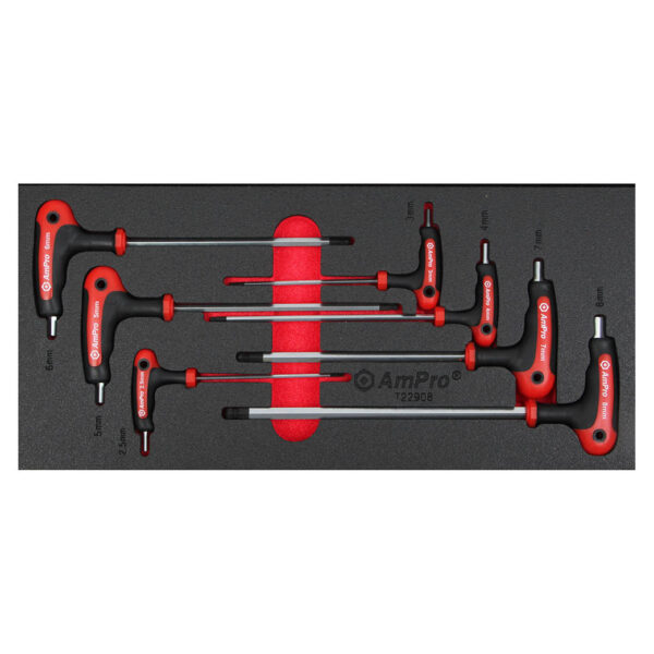 Ampro 7 Piece T-Handle Ball Point and Hex Wrench Set FT