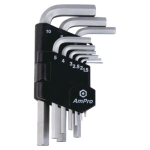 Ampro 9 Piece Hex Key Wrench Set (1.5-10mm)