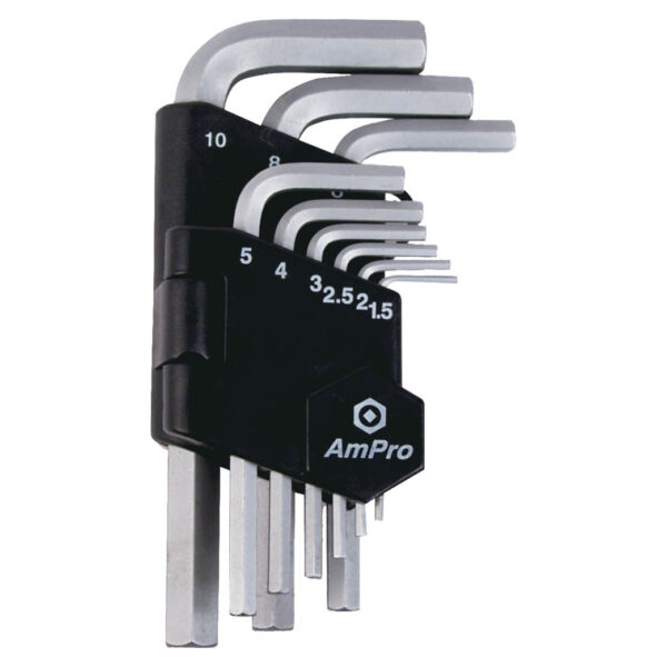 Ampro 9 Piece Hex Key Wrench Set (1.5-10mm)