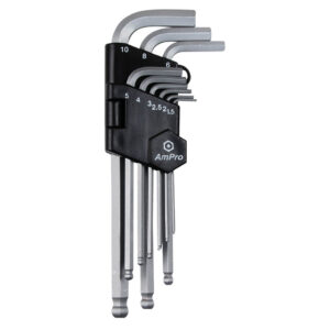 Ampro 9 Piece Long Ball Point Wrench Set (15-10mm)