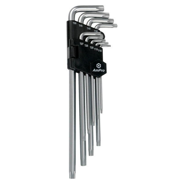 Ampro 9 Piece Long Star Key Wrench Set (T10-T50)
