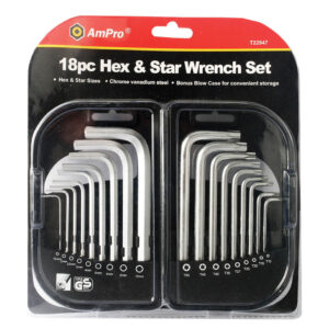 Ampro 18 Piece Hex and Star Wrench Set