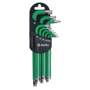 Ampro 9 Piece Magnetic Long Tamper Proof Star Wrench Set