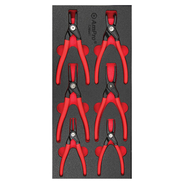 Ampro 6 Piece Industrial Snap Ring Pliers Set FT