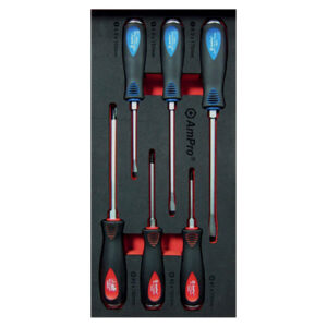 Ampro 6 Piece Go-Thru Screwdriver Set (PH and Slot)