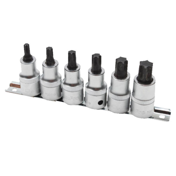 Ampro 6 Piece 1/2" Star Bit Socket Set 55mm (T30-T60)