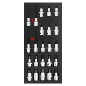 Ampro 23 Piece 1/2" Drive Hex and Star Bit Socket FT