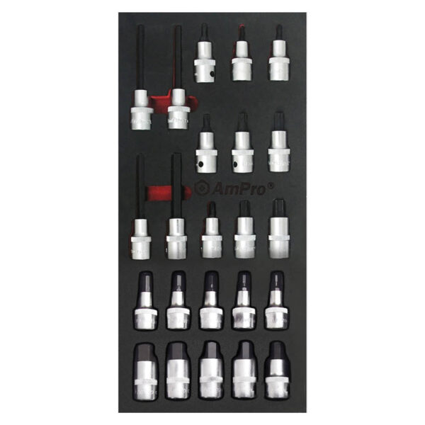 Ampro 23 Piece 1/2" Drive Hex and Star Bit Socket FT
