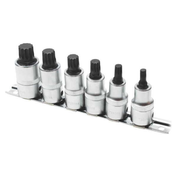 Ampro 6 Piece 1/2" Drive Spline Bit Socket Set 5mm (M6-M16)
