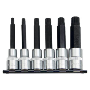 Ampro 6 Piece 1/2" Drive Spline Bit Socket Set 100mm (M6-M16)