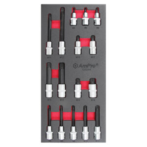 Ampro 16 Piece 1/2" Drive Spline Bit Socket FT