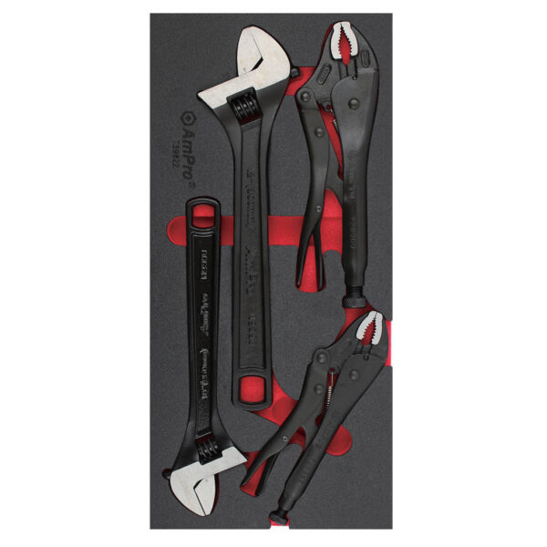 Ampro 4 Piece Adjust Wrench and Lock Grip Pliers Set FT