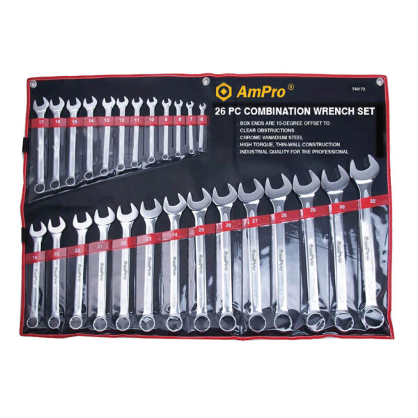 Ampro 26 Piece Combiantion Wrench Set (6 - 32mm)