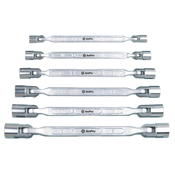 Ampro 6 Piece Double Flex Socket Wrench Set