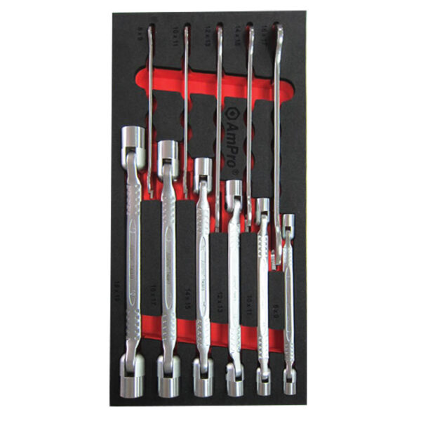 Ampro 11 Piece Low-Prof Open End and Swivel Sock Wrench FT