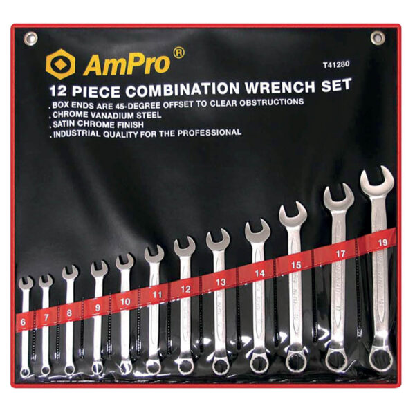 Ampro 12 Piece Combination Wrench Set (6 - 19mm)