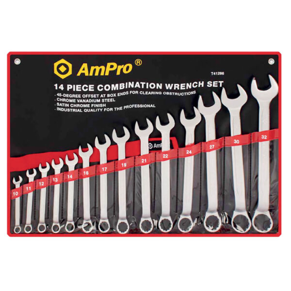 Ampro 14 Piece Combination Wrench Set (10- 32mm)