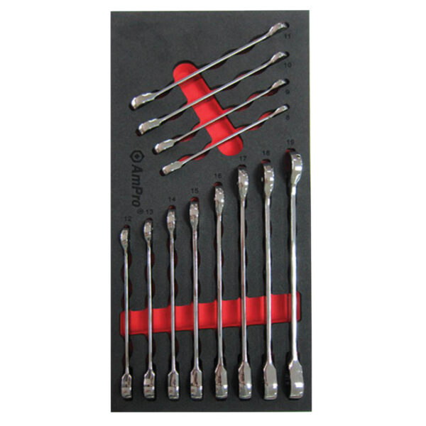 Ampro 12 Piece Geared Combination Wrench Set FT