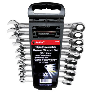 Ampro 10 Piece Reversable Gear Wrench Set (10 - 19mm)