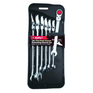 Ampro 7 Piece Flex-Head Ratchet Wrench Set (8 - 18mm)