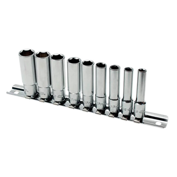 Ampro 9 Piece 1/4" Drive Deep Socket Set (5.5mm-13mm)