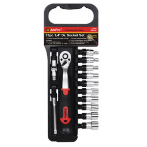 Ampro 13 Piece 1/4" Drive Socket Set - Metric (4mm-13mm)