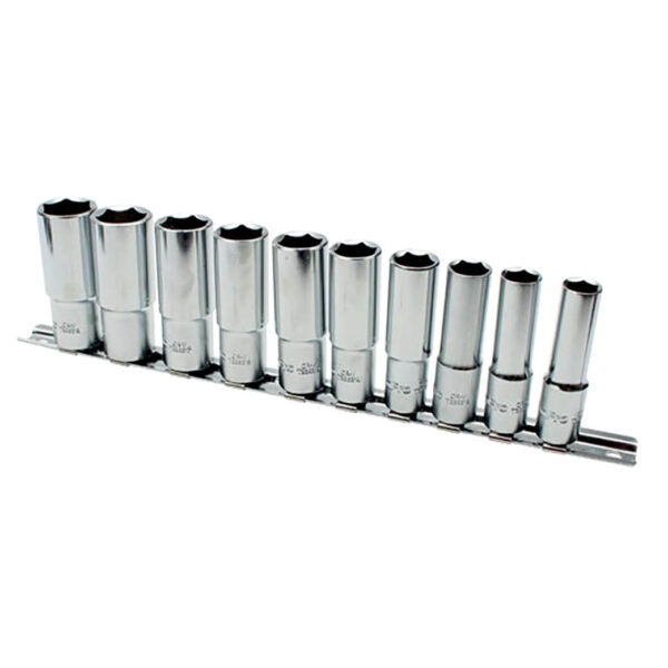 Ampro 10 Piece 3/8" Drive  Deep Socket Set (10mm-19mmM)