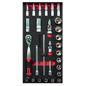 Ampro 28 Piece 3/8" Drive Socket Set FT