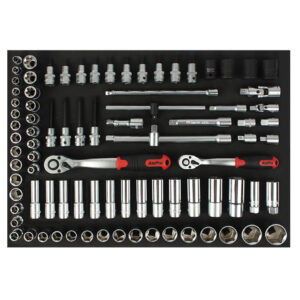 Ampro 87 Piece 3/8" and 1/2" Drive Socket Set FT