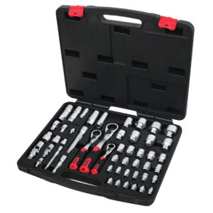 Ampro 50 Piece 1/4" + 3/8" + 1/2" Drive Fits-All Gothru Socket Set