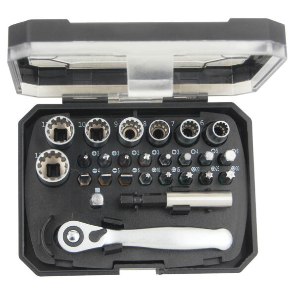 Ampro 26 Piece 1/4" Drive Fits-All Socket and Bit Set