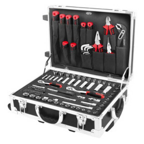Ampro 136 Piece 1/4" and 3/8" Drive Aluminum Trolley Case Tool Set