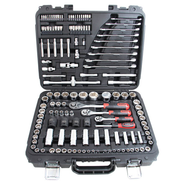 Ampro 142 Piece 1/4" + 3/8" + 1/2" Drive Socket and Bit Set