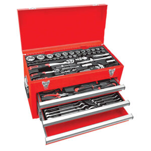 Ampro 118 Piece 1/4" and 1/2" Drive 3-Drawer Chest Tool Set