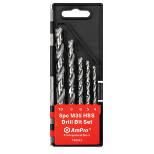 Ampro 5 Piece HSS Drill Bit Set