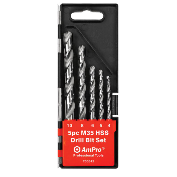 Ampro 5 Piece HSS Drill Bit Set