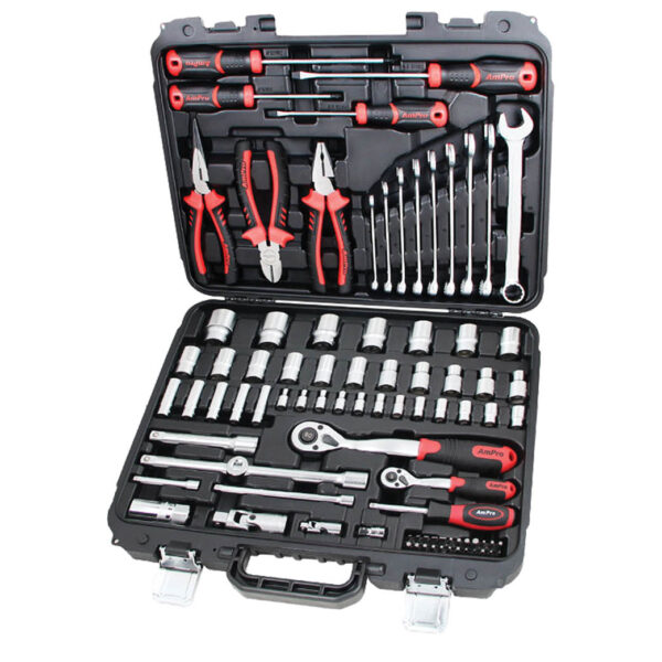 Ampro 87 Piece 1/4" and1/2" Drive Bolt-Fit Socket and Tool Set